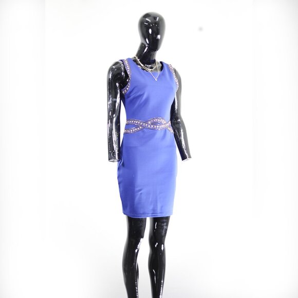 💃 Sparkly Royal Blue Sequin Mini - Party Perfect Bodycon 💎 - Picture 4 of 6